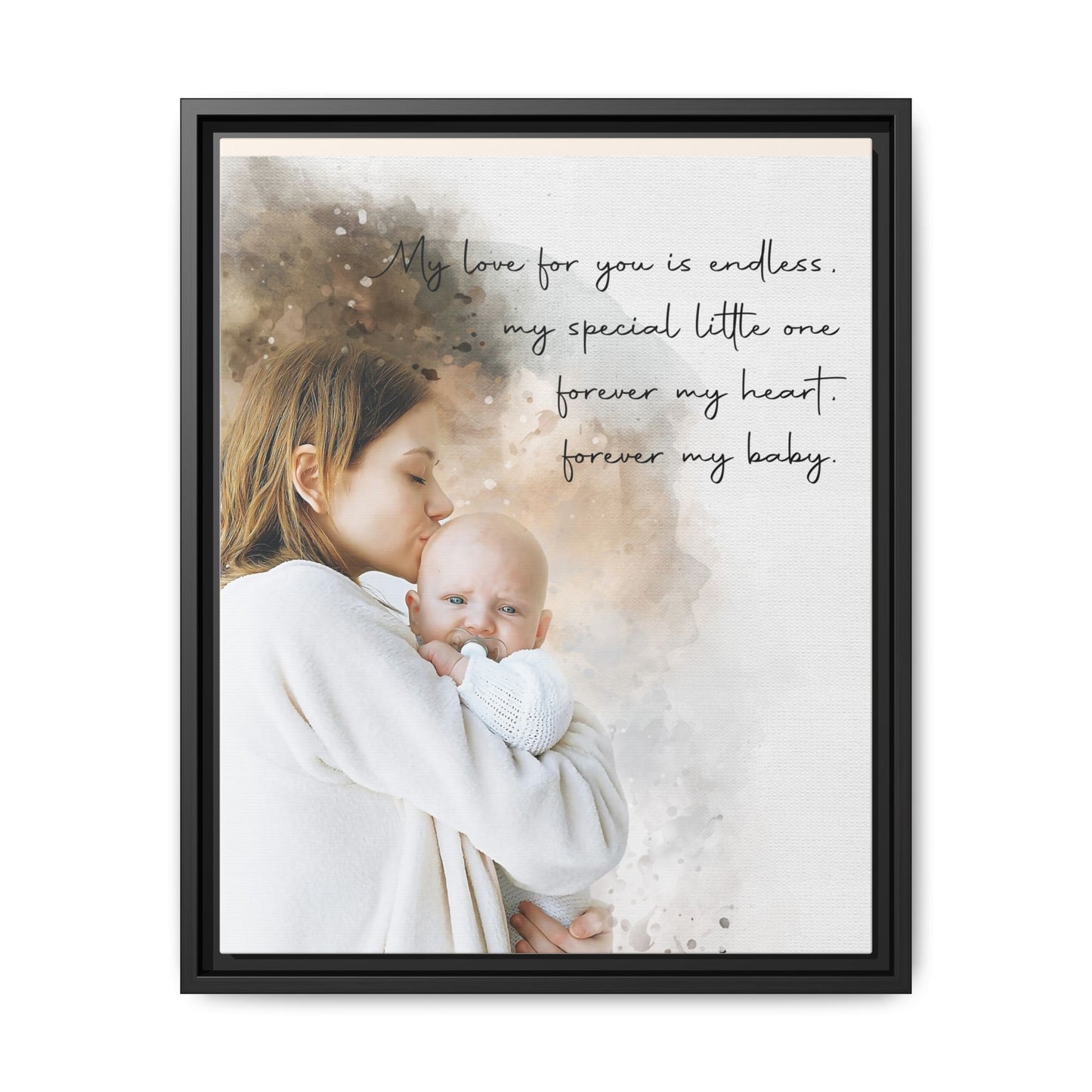 Framed Canvas | Custom Family Watercolor Portrait, Gift For Anniversary