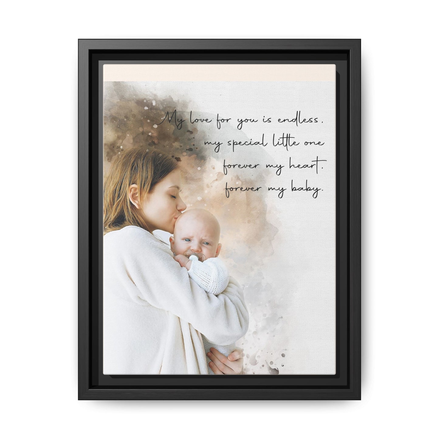 Framed Canvas | Custom Family Watercolor Portrait, Gift For Anniversary