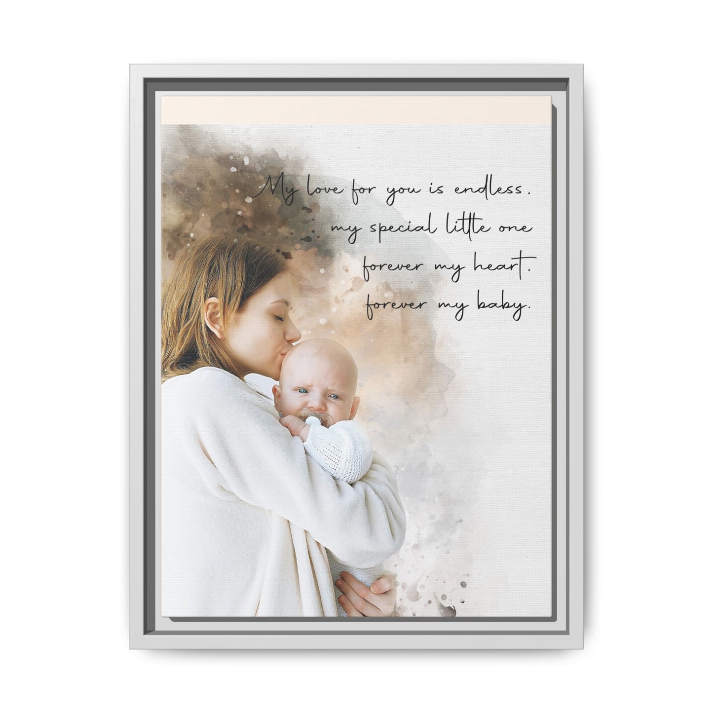 Framed Canvas | Custom Family Watercolor Portrait, Gift For Anniversary