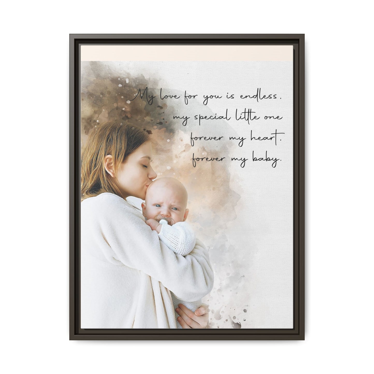 Framed Canvas | Custom Family Watercolor Portrait, Gift For Anniversary