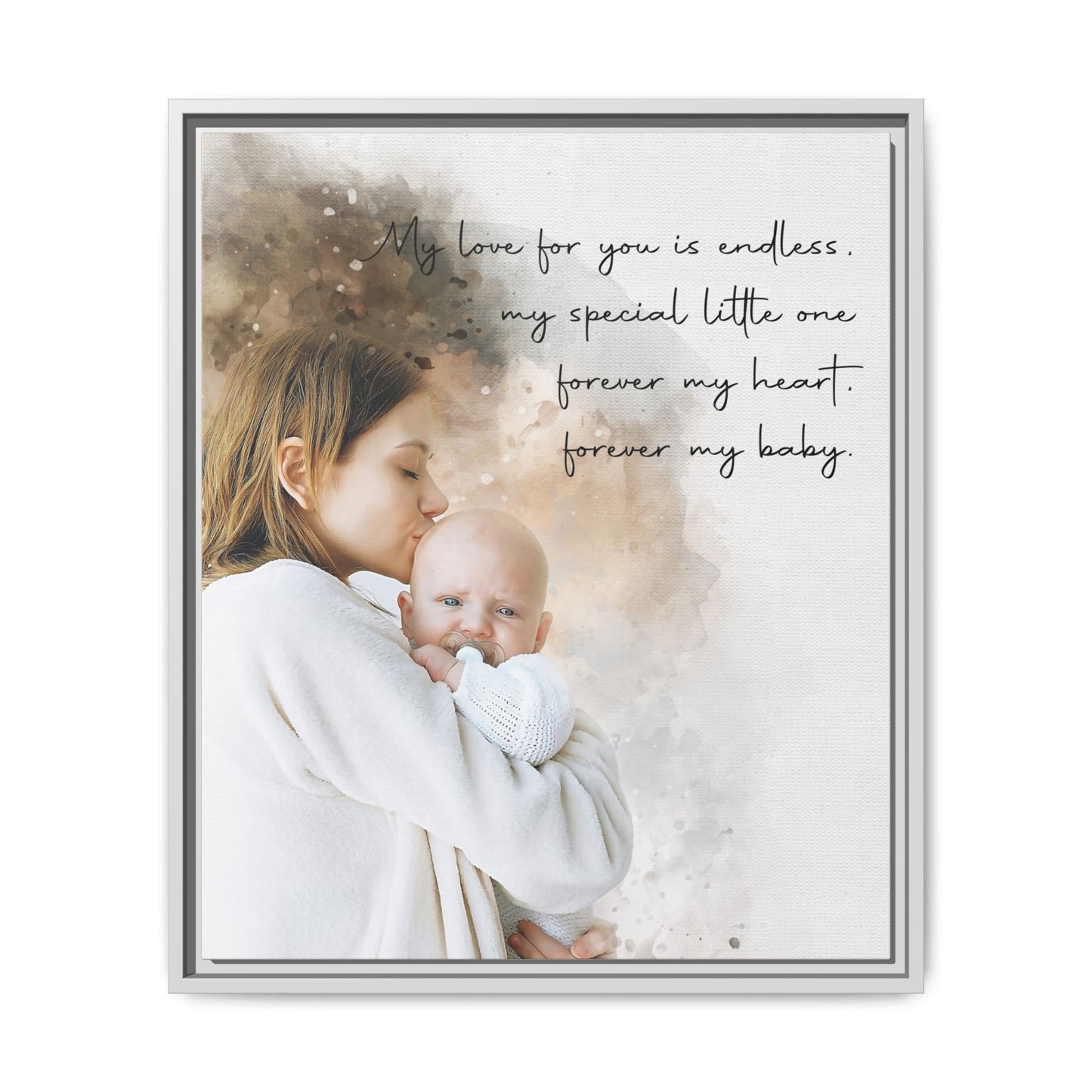 Framed Canvas | Custom Family Watercolor Portrait, Gift For Anniversary