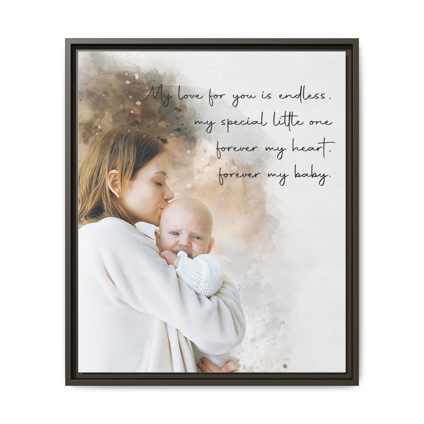 Framed Canvas | Custom Family Watercolor Portrait, Gift For Anniversary