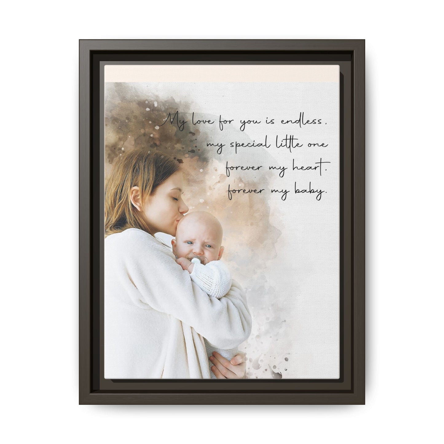 Framed Canvas | Custom Family Watercolor Portrait, Gift For Anniversary