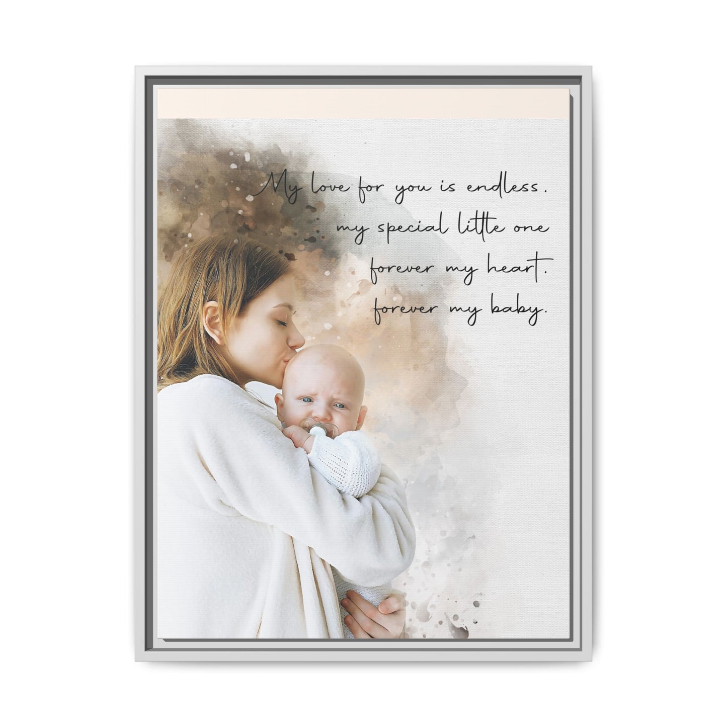 Framed Canvas | Custom Family Watercolor Portrait, Gift For Anniversary