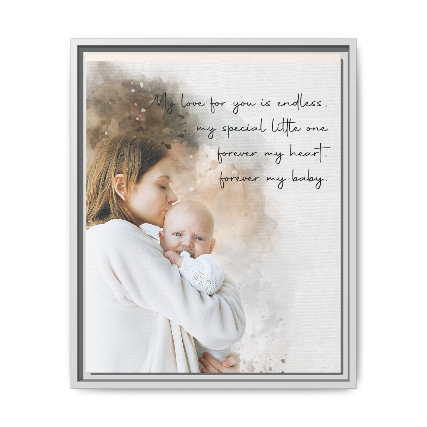 Framed Canvas | Custom Family Watercolor Portrait, Gift For Anniversary