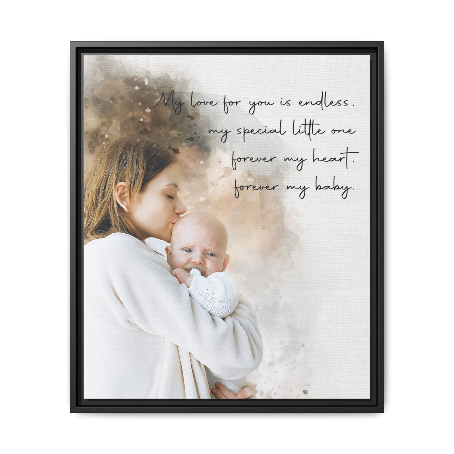 Framed Canvas | Custom Family Watercolor Portrait, Gift For Anniversary