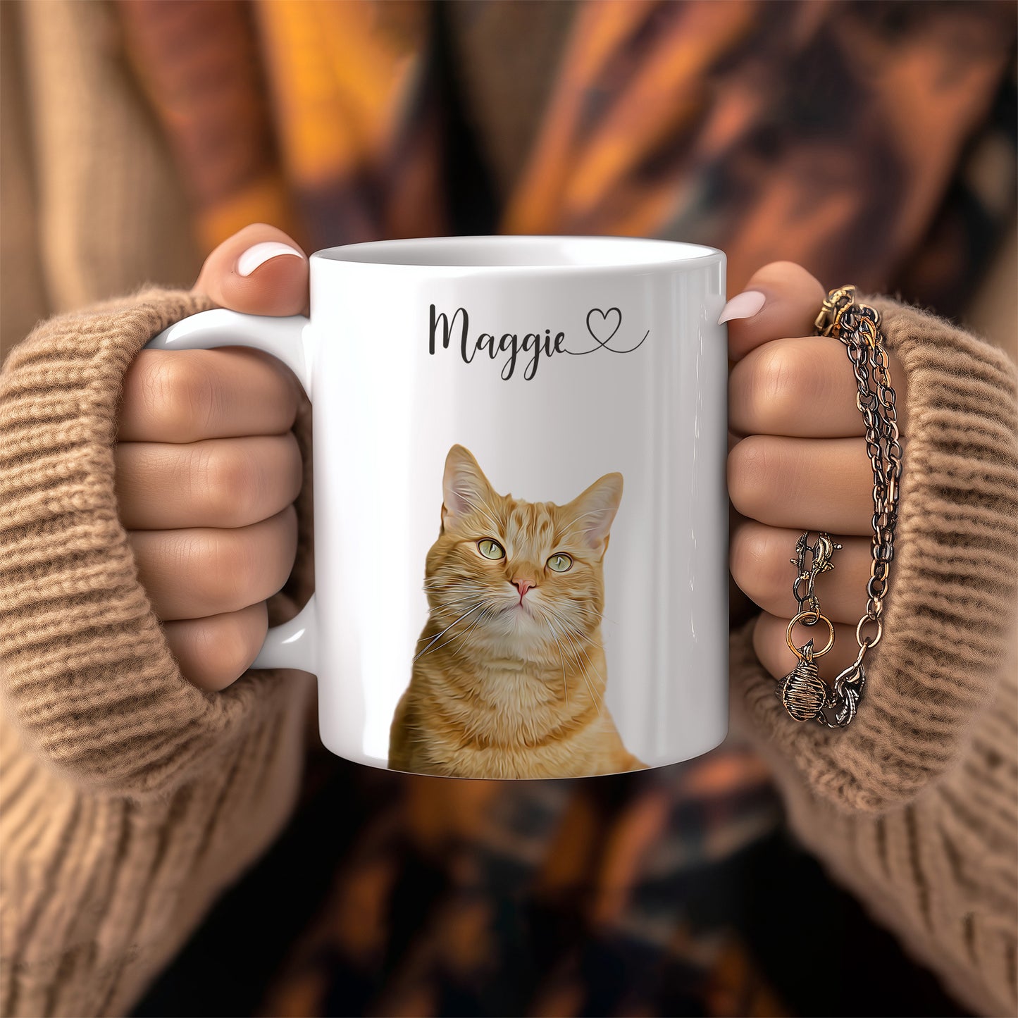 Custom Pet Portrait  Oil Painted Style On Coffee Mug Best Gift Fo Pet Lover 11-oZ